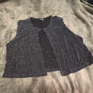 Onyx Glittering Black Sleeveless Vest